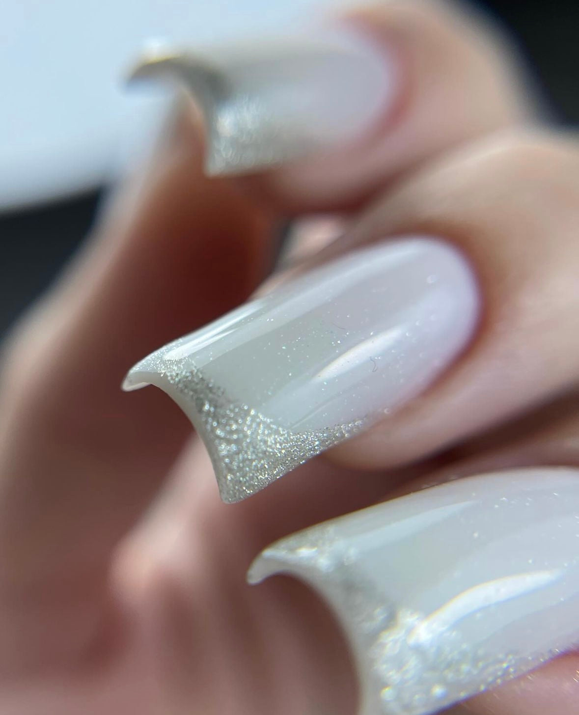 Gel de construction Glitter Silver White - Lbeautynails